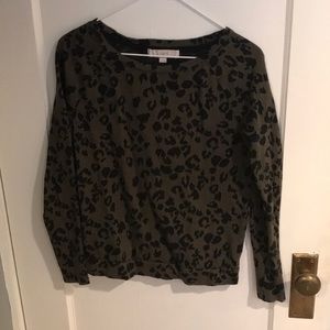 Dark green & black cheetah print sweater